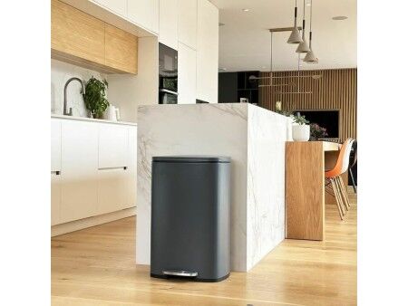 Kosz na śmieci Kitchen Move Szary Stal nierdzewna 50 L