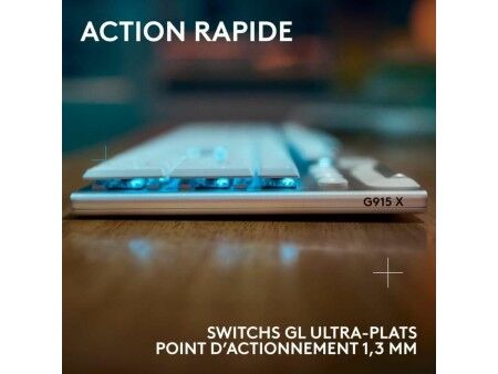 Klawiatura Bezprzewodowa Logitech G915 X Biały AZERTY