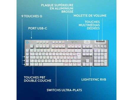 Klawiatura Bezprzewodowa Logitech G915 X Biały AZERTY