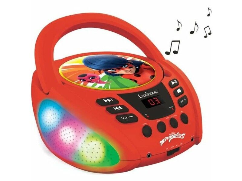 Odtwarzacz CD/MP3 Lexibook Miraculous Bluetooth 5.0 Czerwony