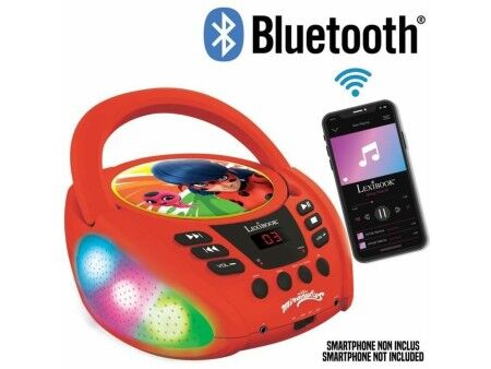 Odtwarzacz CD/MP3 Lexibook Miraculous Bluetooth 5.0 Czerwony