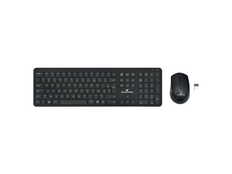 Klawiatura i Myszka Bluestork Easy Slim AZERTY Czarny Francuski