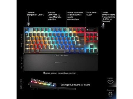 Klawiatura Bluetooth SteelSeries apex pro tkl wl gen 3 Czarny Azerty Francuski