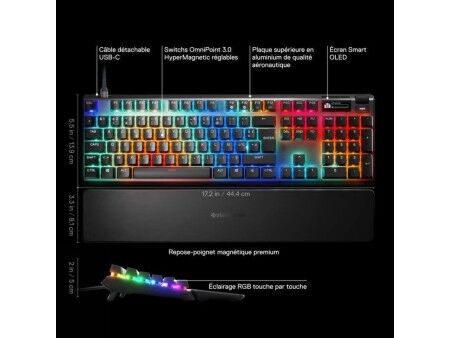 Klawiatura SteelSeries Apex pro gen 3 Czarny Azerty Francuski