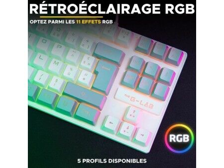 Klawiatura The G-Lab KEYZ CAESIUM Szary Azerty Francuski