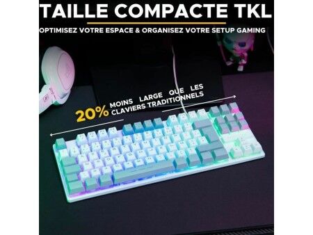 Klawiatura The G-Lab KEYZ CAESIUM Szary Azerty Francuski