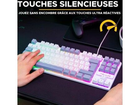Klawiatura The G-Lab KEYZ CAESIUM Szary Azerty Francuski