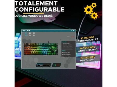 Klawiatura The G-Lab KEYZ CAESIUM Szary Azerty Francuski