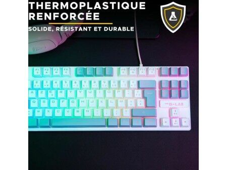 Klawiatura The G-Lab KEYZ CAESIUM Szary Azerty Francuski