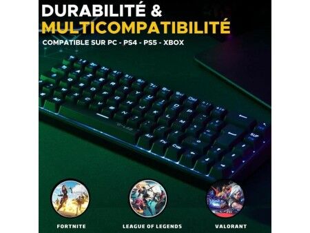 Klawiatura The G-Lab KEYZ TITAN Czarny Azerty Francuski