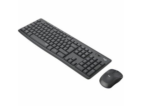 Klawiatura Bezprzewodowa i Myszka Logitech MK295 Francuski Czarny Szary AZERTY