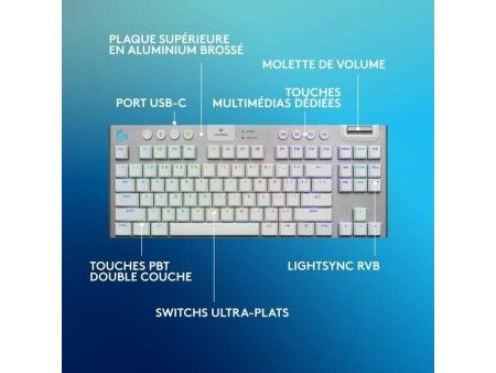 Klawiatura Logitech G915 X Biały Francuski AZERTY