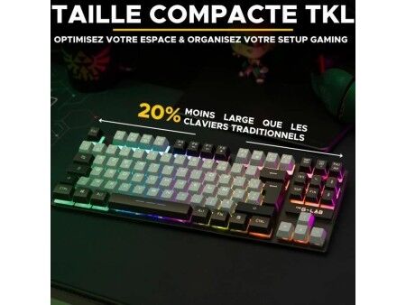 Klawiatura The G-Lab KEYZ CAESIUM Czarny Szary Azerty Francuski