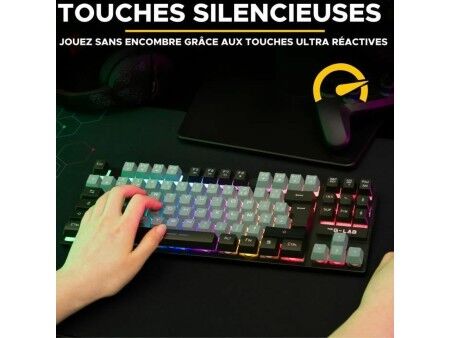 Klawiatura The G-Lab KEYZ CAESIUM Czarny Szary Azerty Francuski