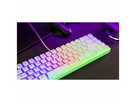 Klawiatura Bluetooth The G-Lab Azerty Francuski Biały