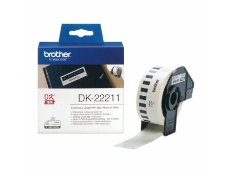 Taśma Termiczna Ciągła Brother DK22211 29 mm Czarny Czarny/Biały Biały