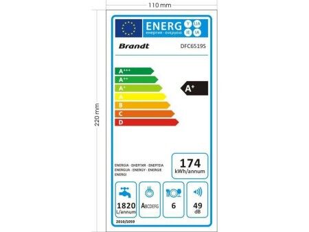 Zmywarka Brandt DFC6519S 1280 W