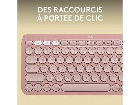 Klawiatura Bluetooth z podstawką do tabletu Logitech K380 Francuski Różowy AZERTY