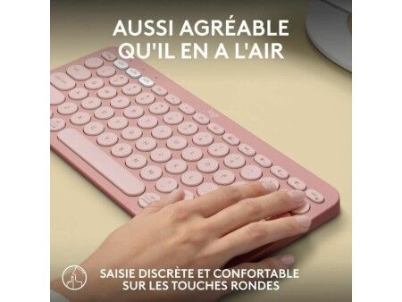 Klawiatura Bluetooth z podstawką do tabletu Logitech K380 Francuski Różowy AZERTY