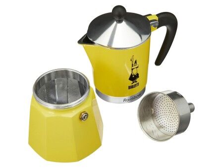 Włoska Kafeterka Bialetti Rainbow Żółty Jaune Metal 6 Kubki
