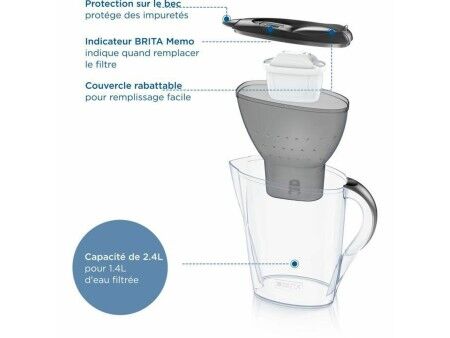 Dzbanek Filtrujący Brita Carafe Marella Grafit Plastikowy 2,4 L