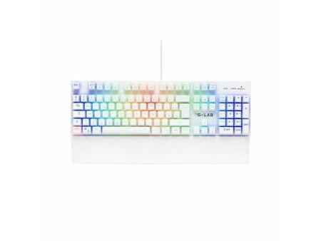 Klawiatura mechaniczna The G-Lab KEYZ RUBIDIUM Biały Azerty Francuski
