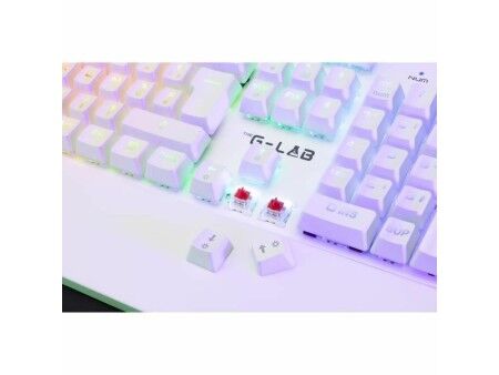 Klawiatura mechaniczna The G-Lab KEYZ RUBIDIUM Biały Azerty Francuski