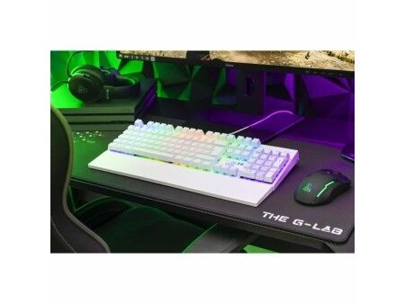 Klawiatura mechaniczna The G-Lab KEYZ RUBIDIUM Biały Azerty Francuski