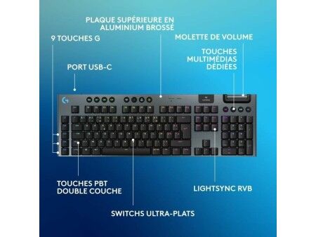 Klawiatura Bezprzewodowa Logitech G915 X Czarny AZERTY
