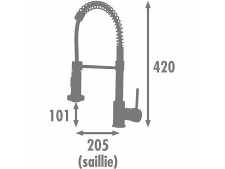 Kitchen Tap Rousseau OPUS Szary Chrome