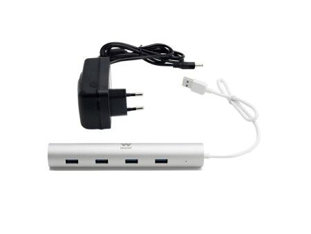 HUB USB Woxter PE26-142 Biały Srebrzysty Aluminium (1 Sztuk)
