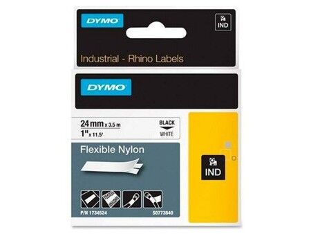 Laminowana Taśma do Drukarki Etykiet Dymo Rhino Czarny Biały (5 Sztuk)
