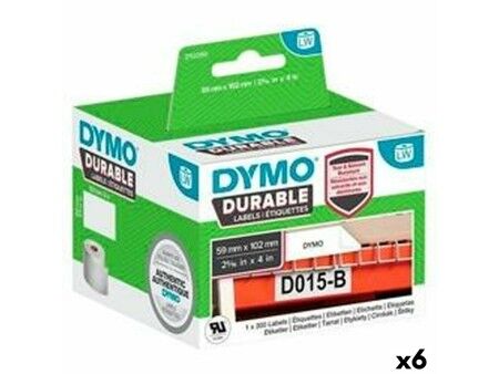Etykiety do Drukarki Dymo Durable Biały 102 x 59 mm Czarny (6 Sztuk)