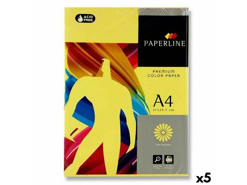 Papier do Drukarki Fabrisa Paperline Premium A4 80 g/m² 500 Kartki Żółty (5 Sztuk)