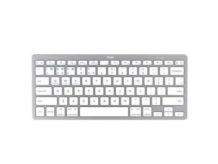 Klawiatura Trust Biały Srebrzysty Qwerty Hiszpańska
