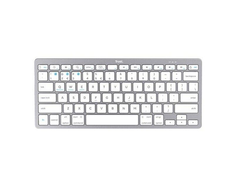 Klawiatura Trust Biały Srebrzysty Qwerty Hiszpańska