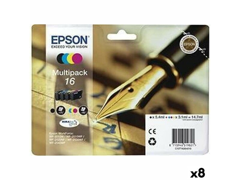 Oryginalny Wkład Atramentowy Epson Czarny/Cyan/Magenta/Żółty (8 Sztuk) (1 Sztuk)