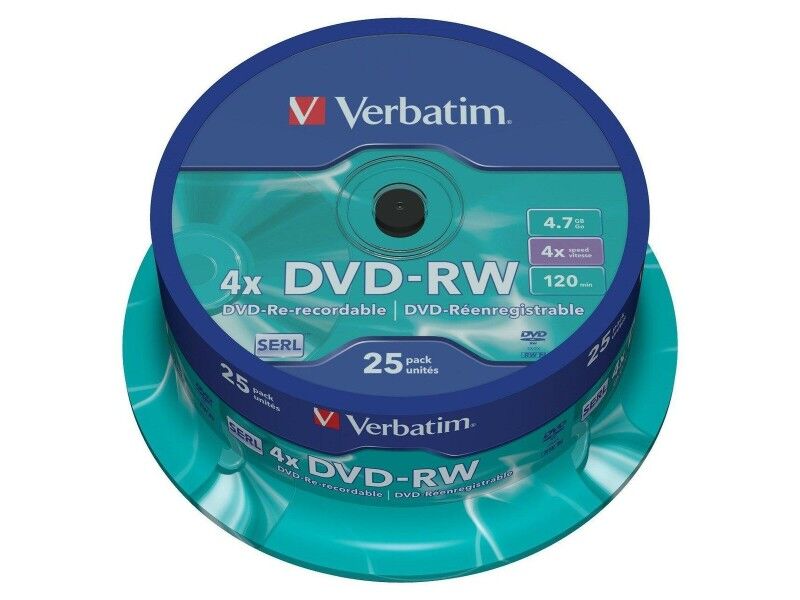 DVD-RW Verbatim    25 Sztuk Wielokolorowy 4,7 GB 4x