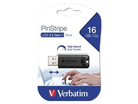 Pendrive Verbatim Pinstripe Czarny 16 GB (10 Sztuk)