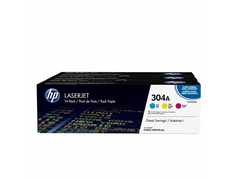 Toner HP Pack de ahorro de 3 cartuchos de tóner original LaserJet HP 304A cian/magenta/amarillo Trójkolorowy