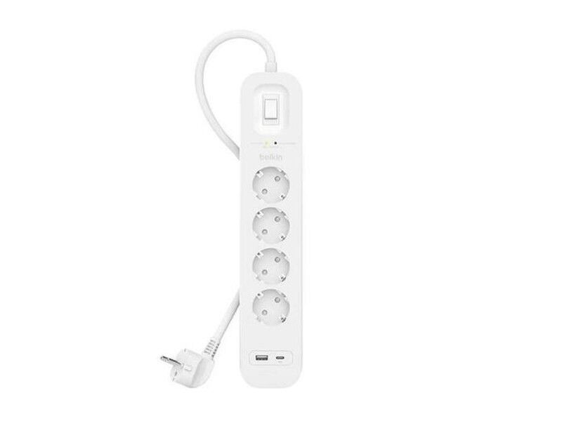 Listwa 4-gniazdkowa Tomas z przełącznikiem Belkin SRB001VF2M Biały (2 m)