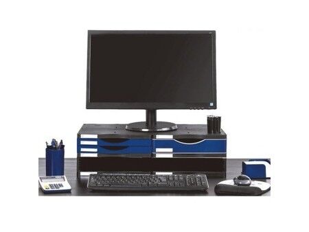 Uchwyt Stołowy do Monitora Archivo 2000 polistyrenu Niebieski Czarny 36 x 60 x 16,5 cm