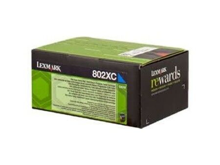 Toner Lexmark 802XC Niebieski Turkusowy