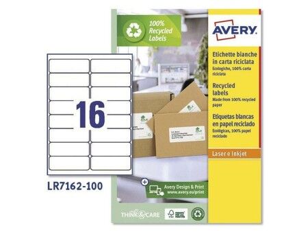 Etykiety do Drukarki Avery LR7162 Biały 100 Kartki 99,1 x 33,9 mm (5 Sztuk)