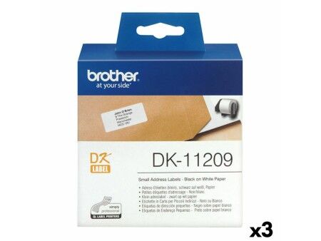 Etykiety do Drukarki Brother DK-11209 Czarny/Biały 62 x 29 mm (3 Sztuk)