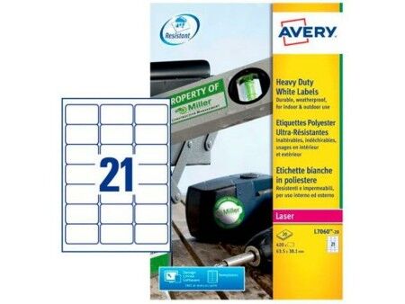 Etykiety do Drukarki Avery Biały 20 Kartki 63,5 x 38,1 mm (5 Sztuk)