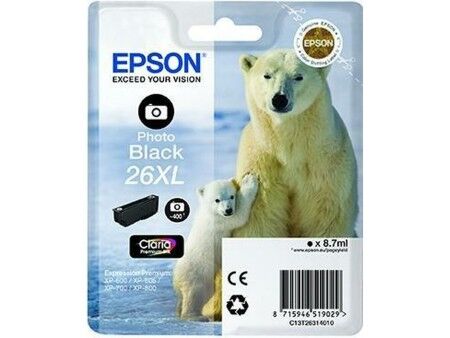 Oryginalny Wkład Atramentowy Epson 26XL Czarny