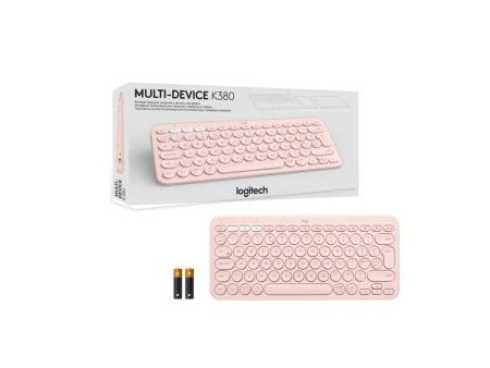 Klawiatura Bezprzewodowa Logitech K380  Różowy Qwerty Hiszpańska