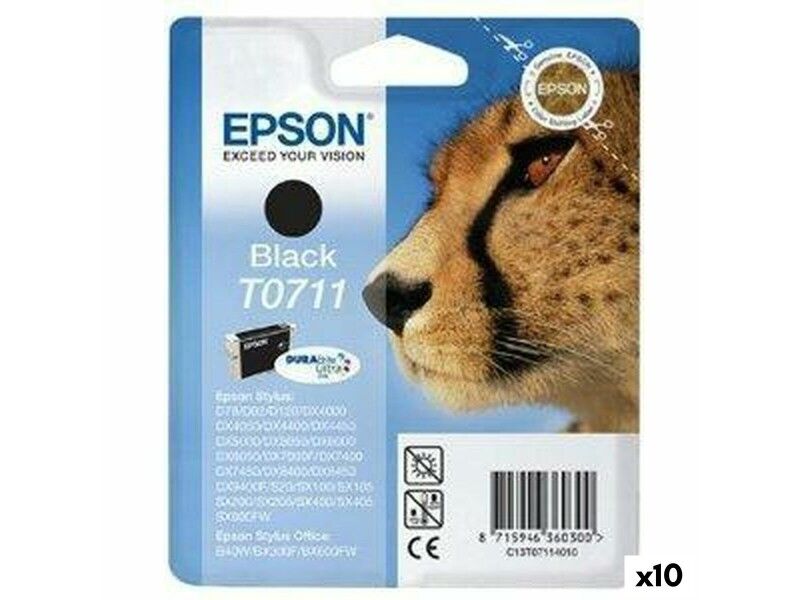 Oryginalny Wkład Atramentowy Epson STYLUS D-78/92/120/DX-4000/5000/6000/7000F Czarny (10 Sztuk)