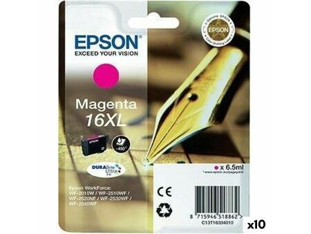 Oryginalny Wkład Atramentowy Epson DURABRITE ULTRA INK - Nº16XL Magenta (10 Sztuk)